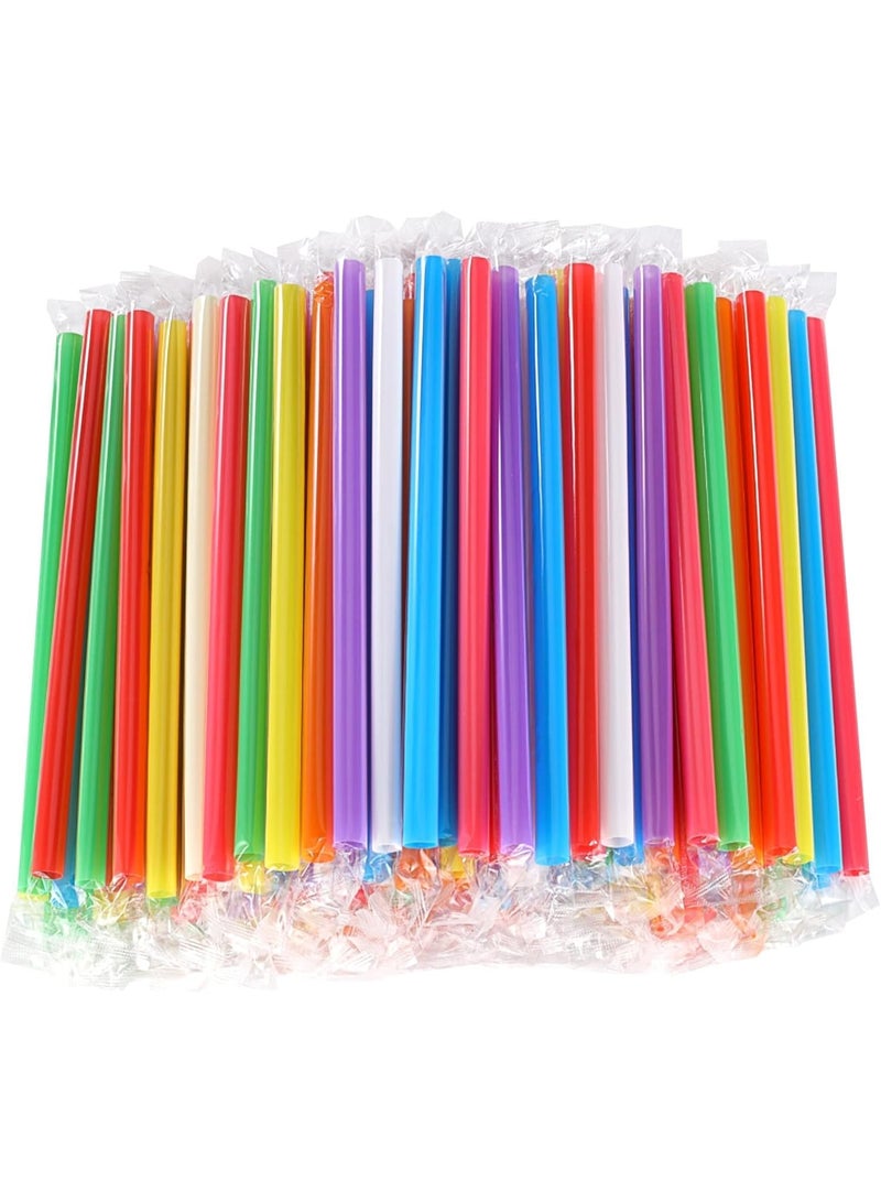 AoMige 100 Pieces Disposable Straws, 240mm long, Caliber 11mm, Each individually packaged, Multicolor Straws - Image 1